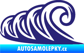 Samolepka Vlny 006 levá moře střední modrá