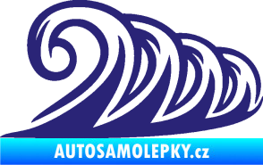 Samolepka Vlny 006 pravá moře střední modrá