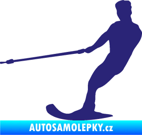 Samolepka Vodní lyže 003 levá střední modrá