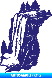 Samolepka Vodopád levá krajina střední modrá