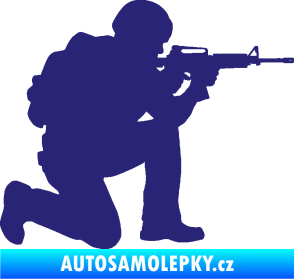 Samolepka Voják 007 pravá střední modrá