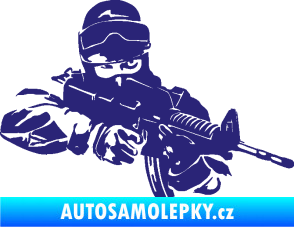 Samolepka Voják 009 pravá střední modrá