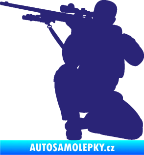 Samolepka Voják 010 levá sniper střední modrá