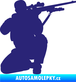 Samolepka Voják 010 pravá sniper střední modrá