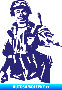 Samolepka Voják 014 levá střední modrá