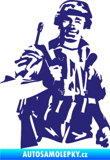 Samolepka Voják 014 pravá střední modrá