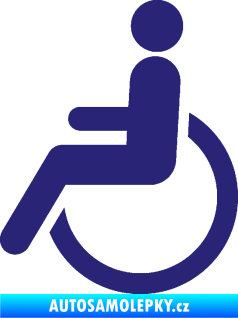Samolepka Vozíčkář 002 invalida - levá střední modrá