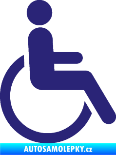 Samolepka Vozíčkář 002 invalida - pravá střední modrá