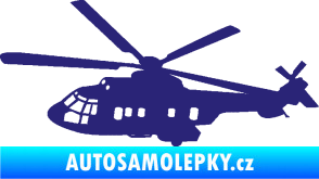 Samolepka Vrtulník 003 levá helikoptéra střední modrá