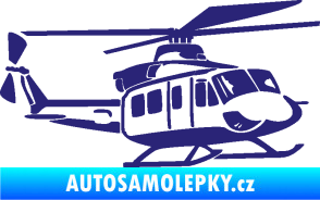 Samolepka Vrtulník 010 pravá helikoptéra střední modrá
