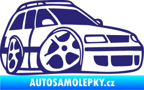 Samolepka VW Passat b6 karikatura pravá střední modrá
