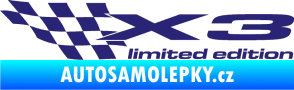 Samolepka X3 limited edition levá střední modrá