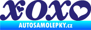 Samolepka XOXO nápis se srdíčkem střední modrá