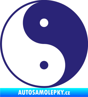 Samolepka Yin yang - logo JIN a JANG střední modrá