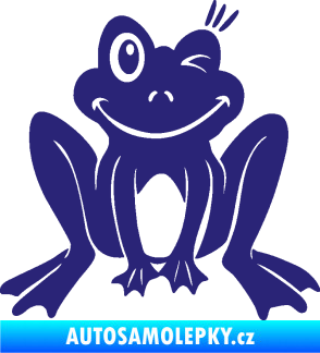 Samolepka Žába 010 pravá mrkající střední modrá