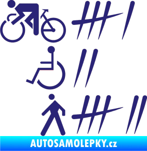 Samolepka Zářezy 001 levá střední modrá
