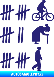 Samolepka Zářezy 002 pravá střední modrá