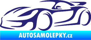 Samolepka Závodní auto 002 levá střední modrá