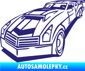 Samolepka Závodní auto 003 levá střední modrá