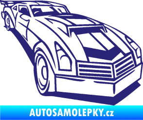 Samolepka Závodní auto 003 pravá střední modrá
