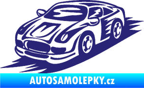 Samolepka Závodní auto 006 levá střední modrá