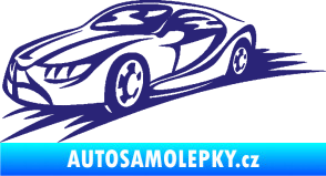 Samolepka Závodní auto 007 levá střední modrá