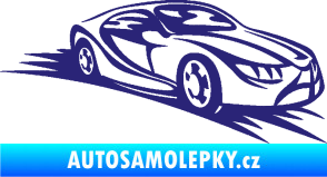 Samolepka Závodní auto 007 pravá střední modrá