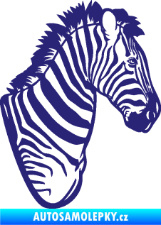 Samolepka Zebra 001 pravá hlava střední modrá
