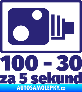 Samolepka Zpomalení před radarem ze 100 na 30 za 5 sekund střední modrá