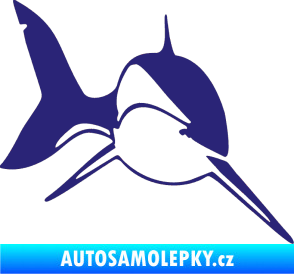 Samolepka Žralok 004 pravá střední modrá