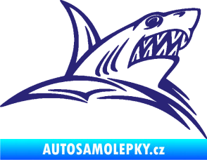 Samolepka Žralok 020 pravá v moři střední modrá