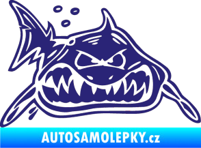 Samolepka Žralok pravá střední modrá