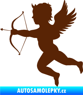 Samolepka Amor 001 levá cupid andílek hnědá