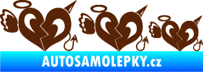 Samolepka Angel devil family 002 rodinka v autě hnědá