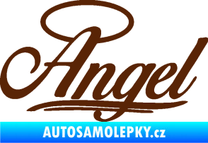 Samolepka Angel nápis hnědá