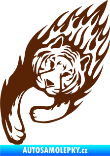 Samolepka Animal flames 015 levá tygr hnědá