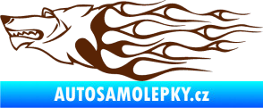 Samolepka Animal flames 017 levá vlk hnědá