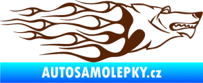 Samolepka Animal flames 017 pravá vlk hnědá
