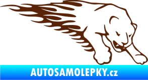 Samolepka Animal flames 020 pravá puma hnědá