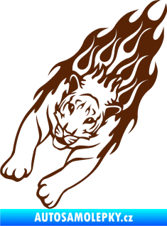 Samolepka Animal flames 024 levá tygr hnědá