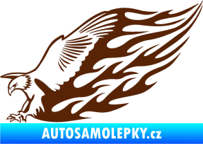 Samolepka Animal flames 029 levá orel hnědá