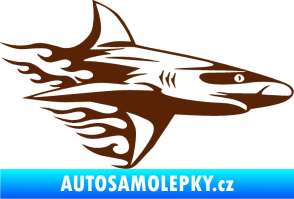 Samolepka Animal flames 031 pravá žralok hnědá