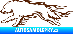 Samolepka Animal flames 032 levá vlk hnědá