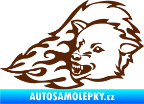 Samolepka Animal flames 036 levá vlk hnědá