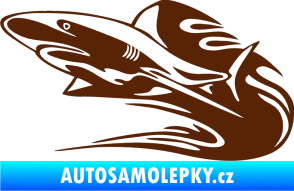Samolepka Animal flames 037 levá žralok hnědá