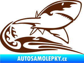 Samolepka Animal flames 041 pravá žralok hnědá
