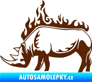 Samolepka Animal flames 049 levá nosorožec hnědá