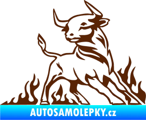 Samolepka Animal flames 062 pravá býk hnědá
