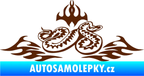 Samolepka Animal flames 070 pravá zmije hnědá
