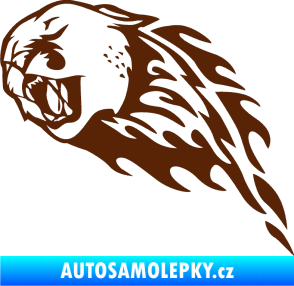 Samolepka Animal flames 083 levá puma hnědá